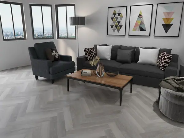 Винилова настилка Check One Herringbone №2075H Дъб Фламинг 4,5+1мм / 42 клас — снимка 2